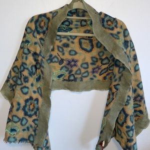 Beautiful New Without Tag Camerucci Archivo Italia Wool Blend Scarf Boho